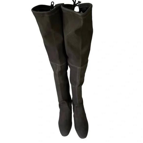 Stuart Weitzman Genna 60 Black Suede Over The Knee Boots Women’s Size 6 - Picture 2 of 9